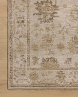Loloi Willa WIA-04 Fog / Natural Power Loomed Rug - corner on wood