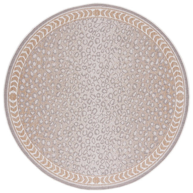 Safavieh Courtyard 5'-3" x 5'-3" Rug in Beige / Gold