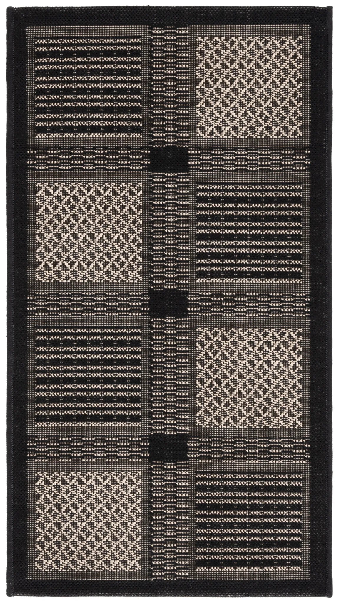 Safavieh Courtyard 2'-0" x 3'-7" Rug in Black / Sand
