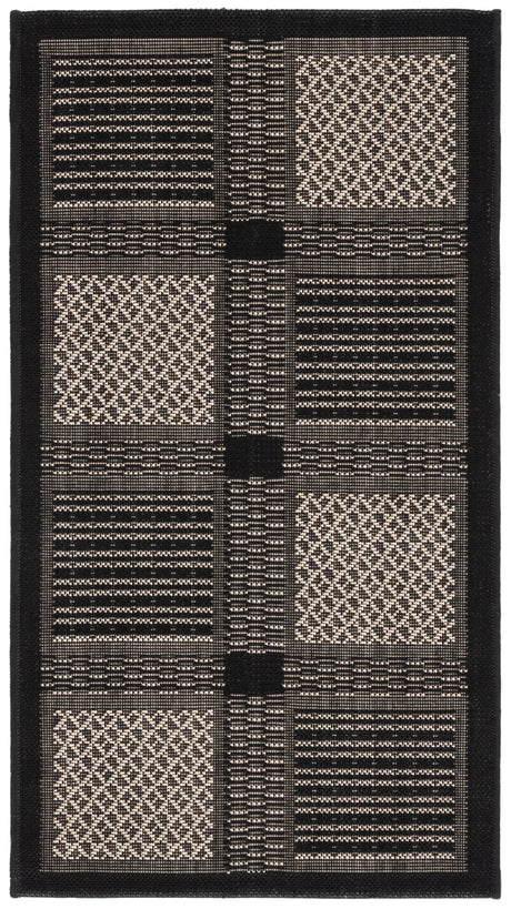 Safavieh Courtyard 2'-0" x 3'-7" Rug in Black / Sand