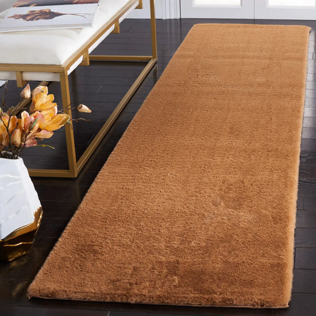Safavieh Faux Rabbit Fur 2'-3" x 8'-0" Rug in Brown