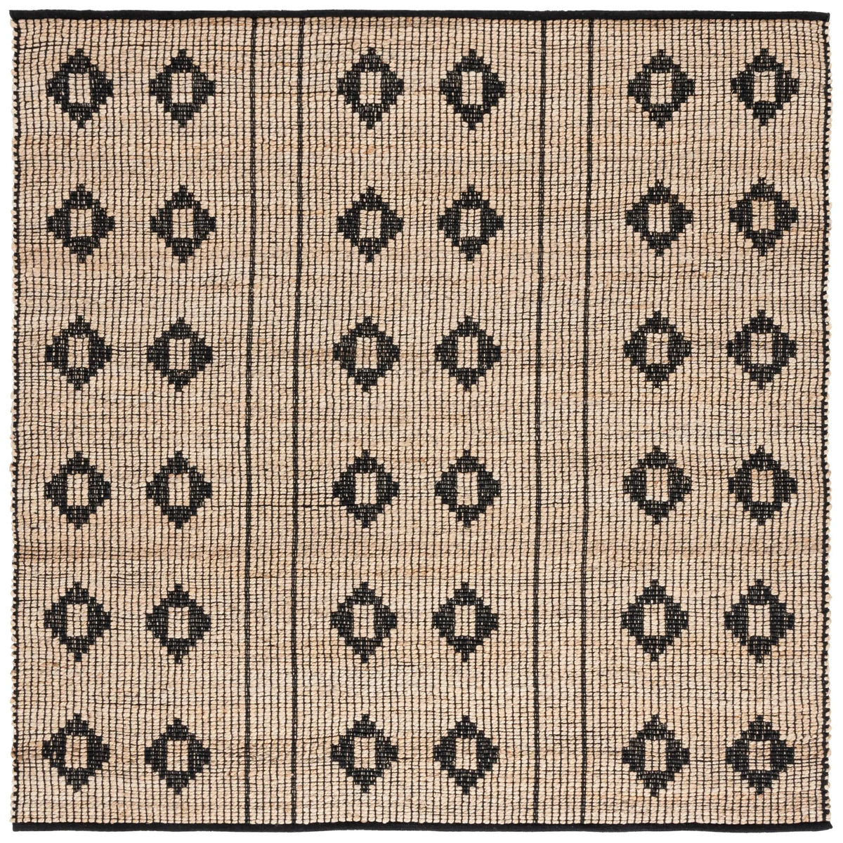 Safavieh Natural Fiber 6'-0" x 6'-0" Rug in Natural / Black