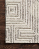 Loloi Ehren Ehr-02 Grey / Silver Rugs - corner on wood