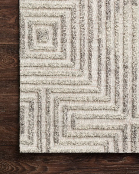 Loloi Ehren Ehr-02 Grey / Silver Rugs - corner on wood