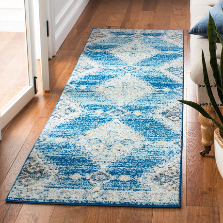 Safavieh Madison 2'-3" x 12'-0" Rug in Navy / Creme