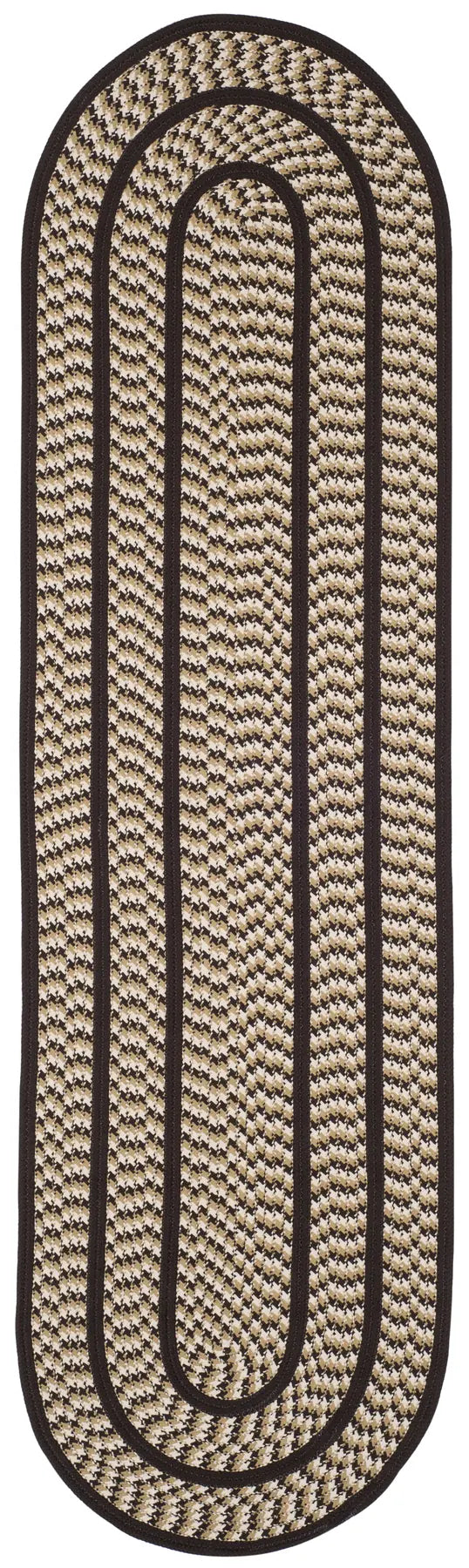 Safavieh Braided 2'-3" x 8'-0" Rug in Ivory / Dark Brown