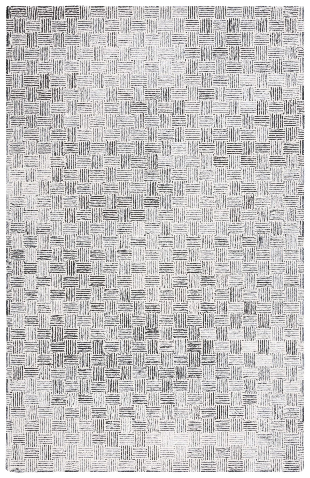 Safavieh Micro-Loop 4'-0" x 6'-0" Rug in Dark Grey / Ivory