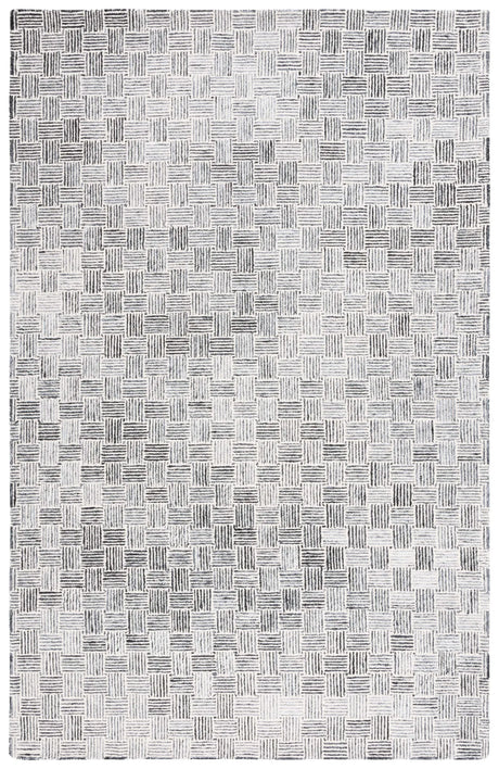 Safavieh Micro-Loop 4'-0" x 6'-0" Rug in Dark Grey / Ivory
