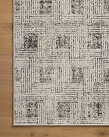 Loloi Kamala Kam-01 Grey/Graphite Rug - corner on wood