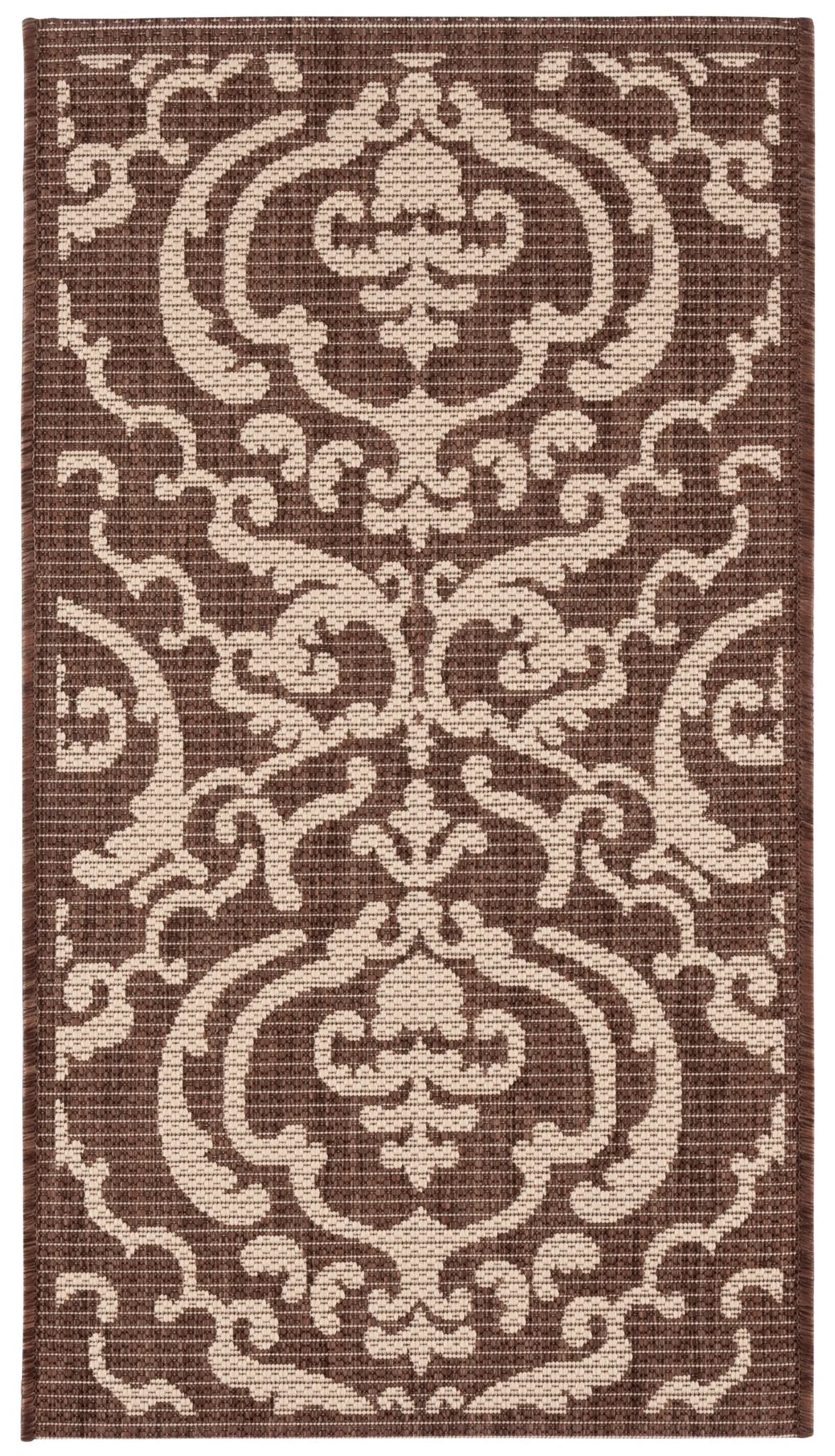 Safavieh Courtyard 2'-0" x 3'-7" Rug in Chocolate / Natural