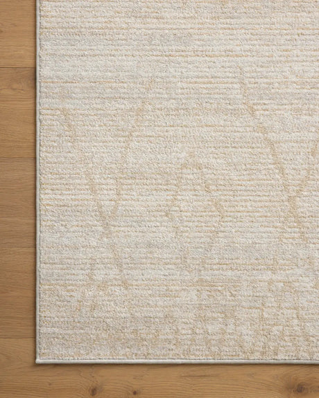 Loloi Kamala Kam-03 Natural/Mist Rug - corner on wood