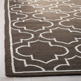 Safavieh Dhurries 5'-0" x 8'-0" Rug in Brown / Ivory