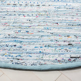 Safavieh Rag Rug 6'-0" x 6'-0" Rug in Light Blue / Multi