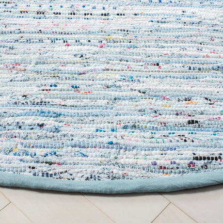 Safavieh Rag Rug 6'-0" x 6'-0" Rug in Light Blue / Multi