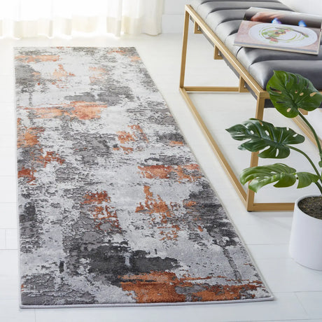 Safavieh Craft 2'-3" x 10'-0" Rug in Grey / Orange