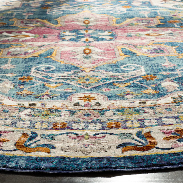 Safavieh Aria 6'-5" x 6'-5" Rug in Blue / Creme