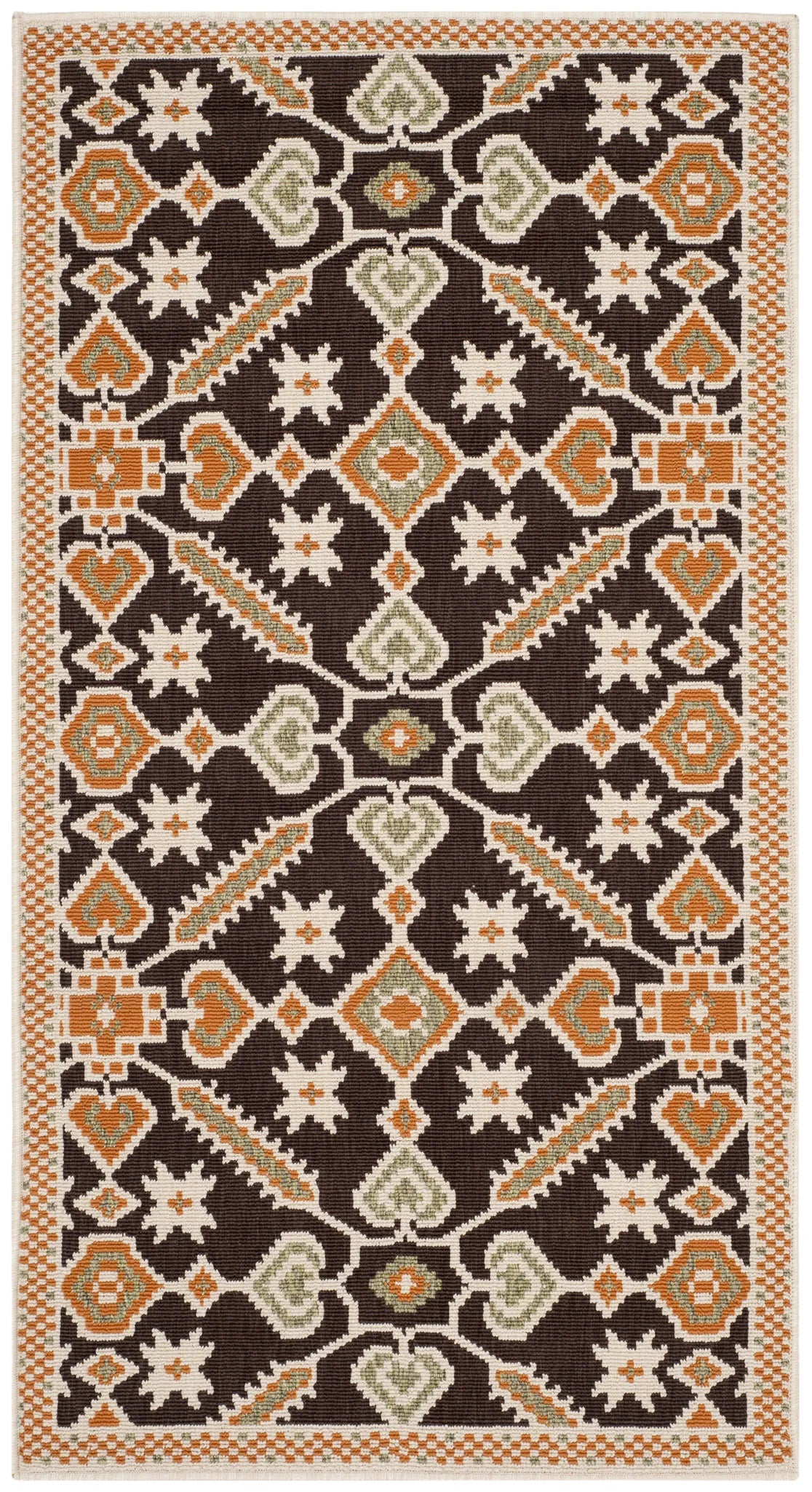 Safavieh Veranda 2'-7" x 5'-0" Rug in Chocolate / Terracotta