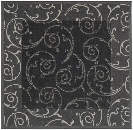 Safavieh Courtyard 7'-10" x 7'-10" Rug in Black / Sand