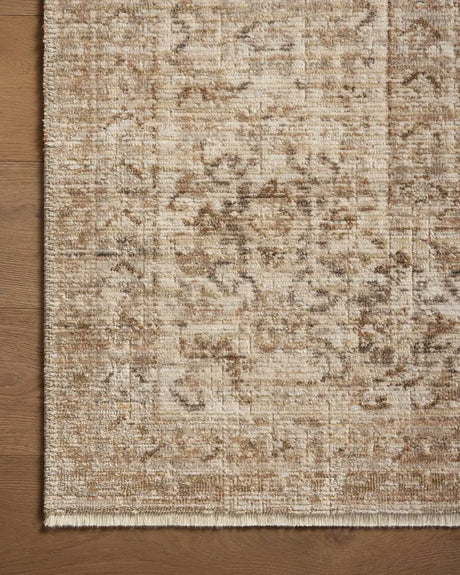 Loloi Heritage Her-04 Ivory/Natural Rug - corner on wood