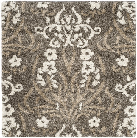 Safavieh Florida Shag 4'-0" x 4'-0" Rug in Smoke / Beige
