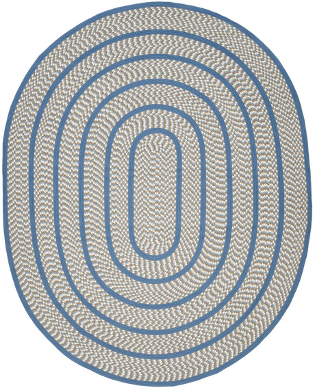 Safavieh Braided 8'-0" x 10'-0" Rug in Ivory / Blue