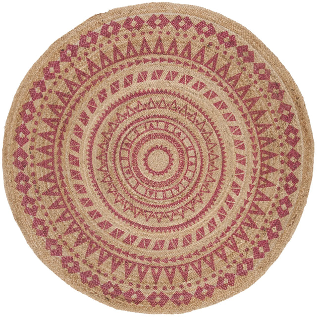 Safavieh Natural Fiber 5'-0" x 5'-0" Rug in Pink / Natural