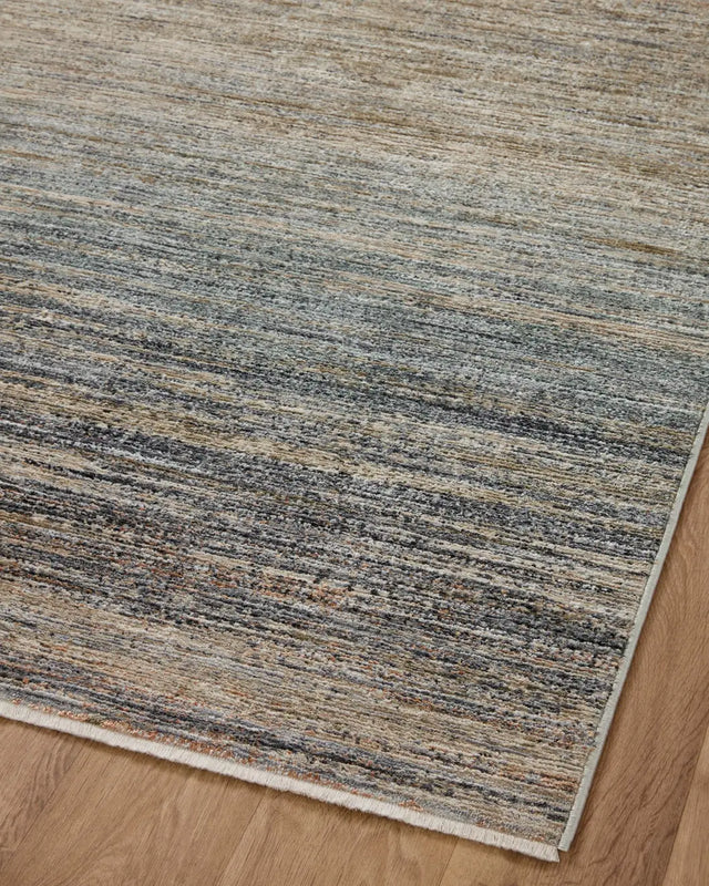 Loloi Soho Soh-02 Earth/Multi Rug - angled corner on wood
