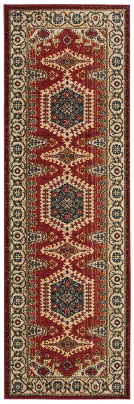 Safavieh Kashan 2'-6" x 8'-0" Rug in Red / Ivory