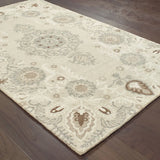 Oriental Weavers Sphinx Craft 93000 Sand / Ash Rugs - angle detail