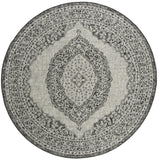 Safavieh Courtyard 6'-7" x 6'-7" Rug in Light Grey / Black
