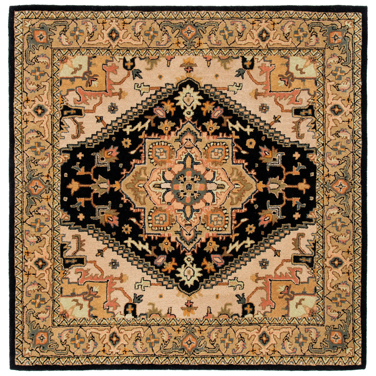 Safavieh Heritage 6'-0" x 6'-0" Rug in Black / Gold