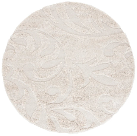 Safavieh Florida Shag 6'-7" x 6'-7" Rug in Creme / Creme
