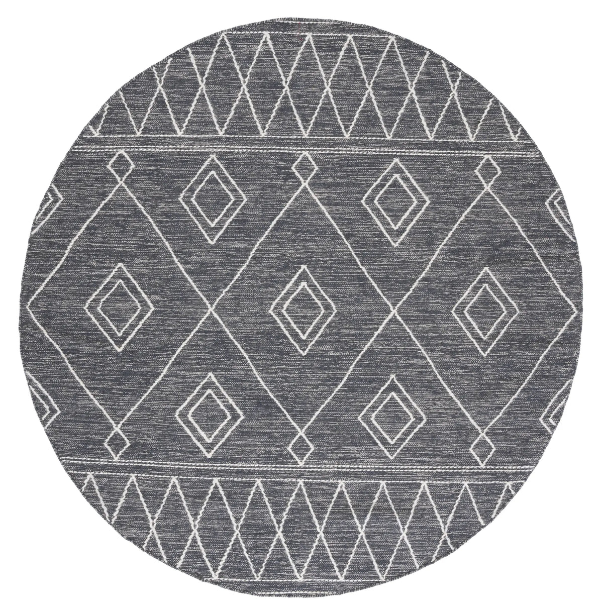 Safavieh Kilim 6'-0" x 6'-0" Rug in Charcoal / Ivory