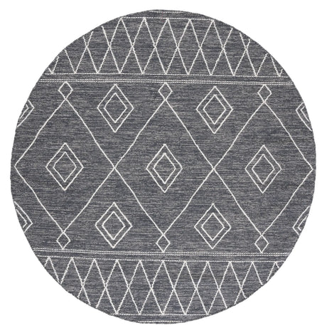 Safavieh Kilim 6'-0" x 6'-0" Rug in Charcoal / Ivory