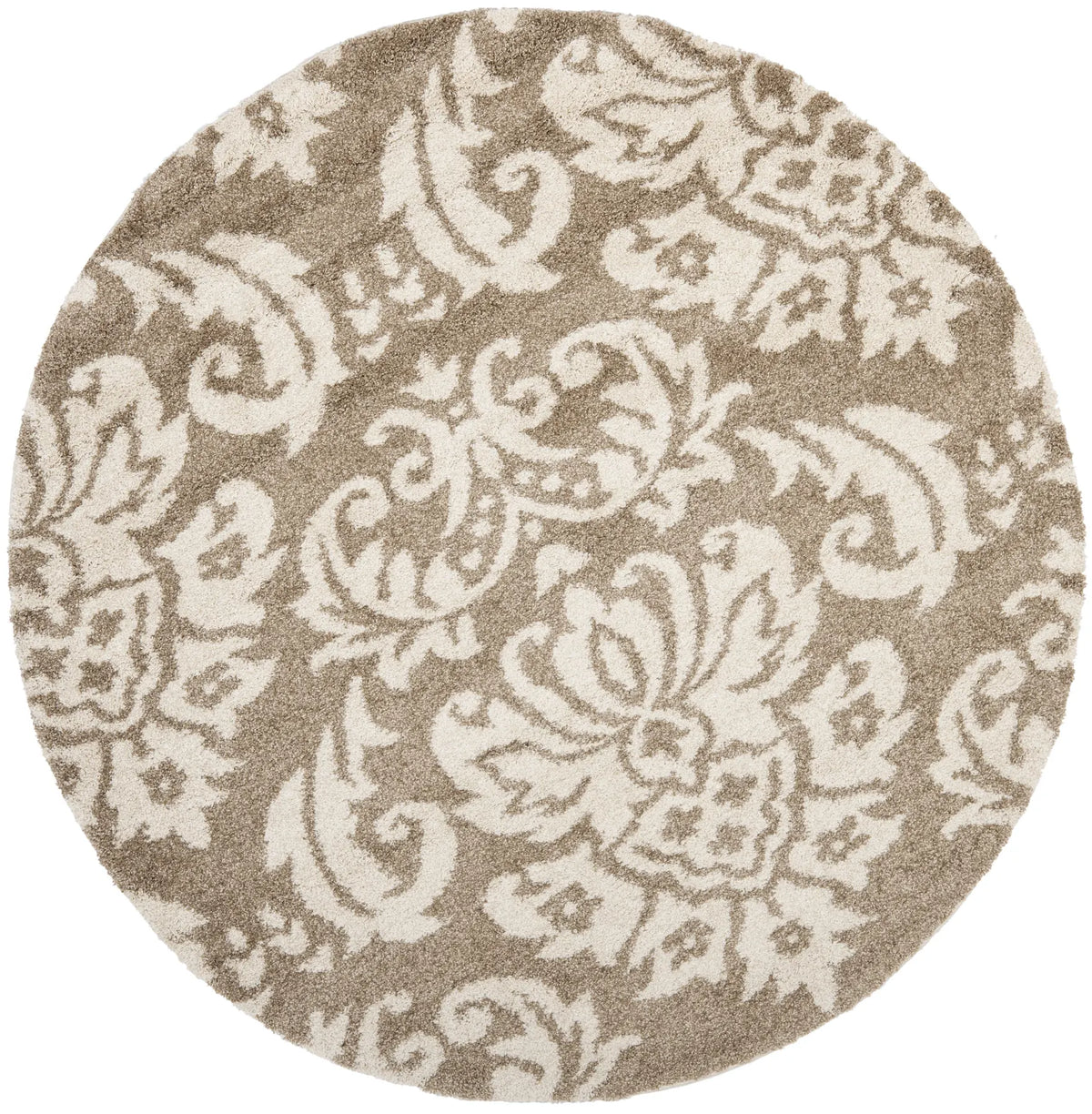 Safavieh Florida Shag 5'-0" x 5'-0" Rug in Beige / Cream