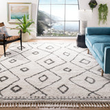 Safavieh Moroccan Fringe Shag 8'-0" x 10'-0" Rug in Ivory / Grey