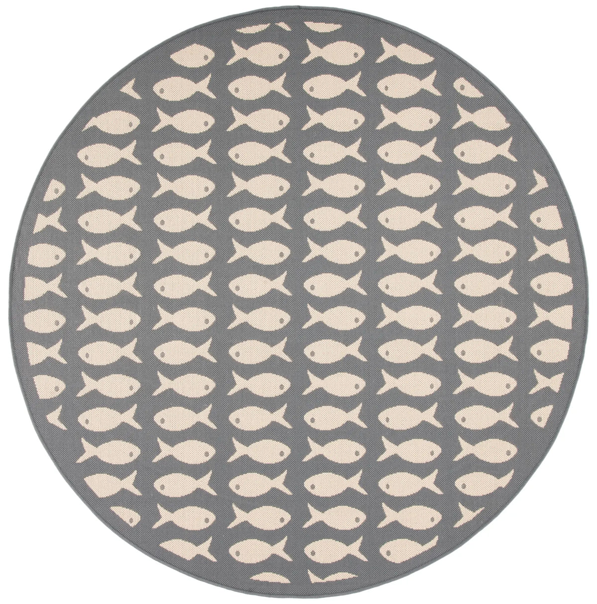 Safavieh Courtyard 6'-7" x 6'-7" Rug in Grey / Beige