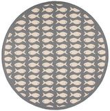 Safavieh Courtyard 6'-7" x 6'-7" Rug in Grey / Beige