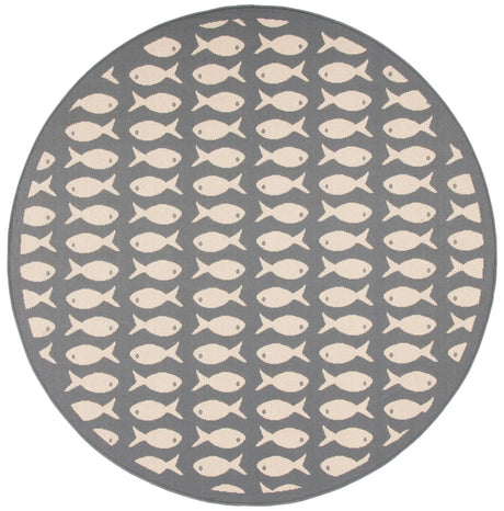 Safavieh Courtyard 6'-7" x 6'-7" Rug in Grey / Beige