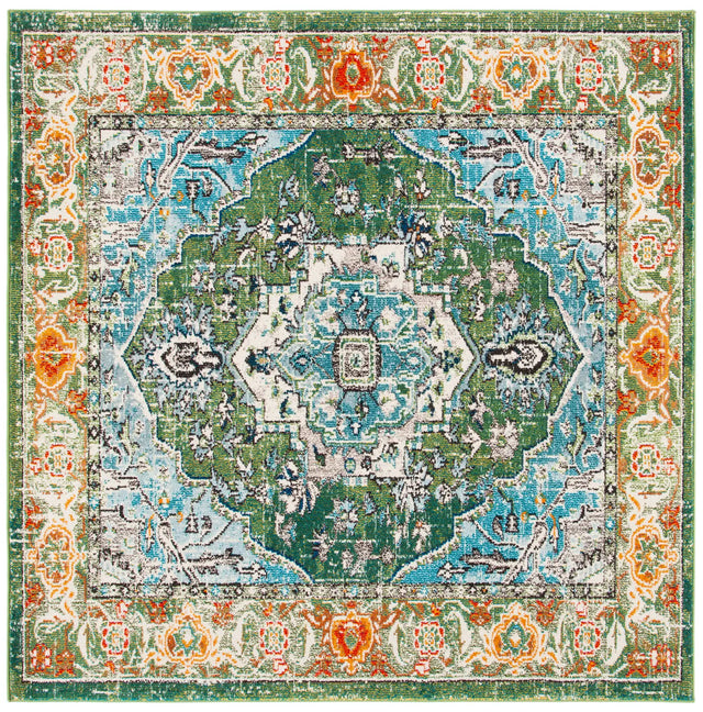 Safavieh Monaco 6'-7" x 6'-7" Rug in Green / Turquoise
