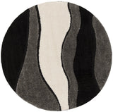 Safavieh Florida Shag 5'-0" x 5'-0" Rug in Grey / Black