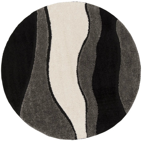 Safavieh Florida Shag 5'-0" x 5'-0" Rug in Grey / Black