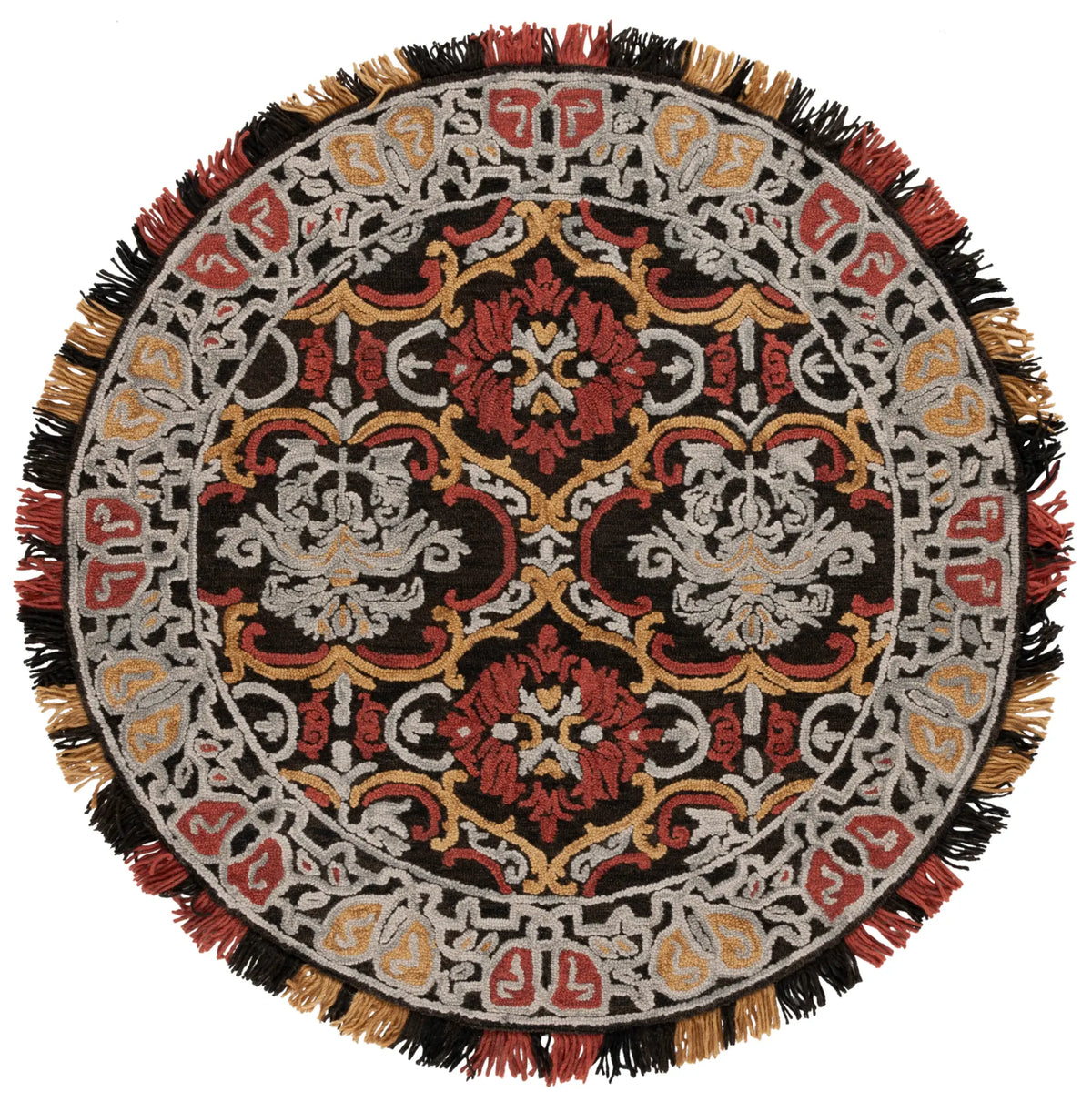 Safavieh Blossom 6'-0" x 6'-0" Rug in Charcoal / Red
