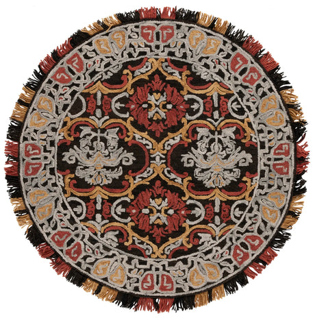 Safavieh Blossom 6'-0" x 6'-0" Rug in Charcoal / Red