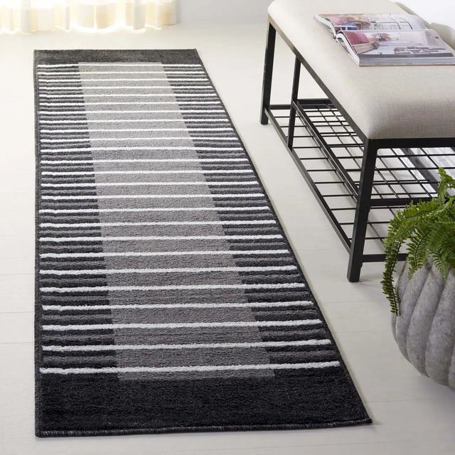 Safavieh Pyramid 2'-2" x 8'-0" Rug in Grey / Ivory Black