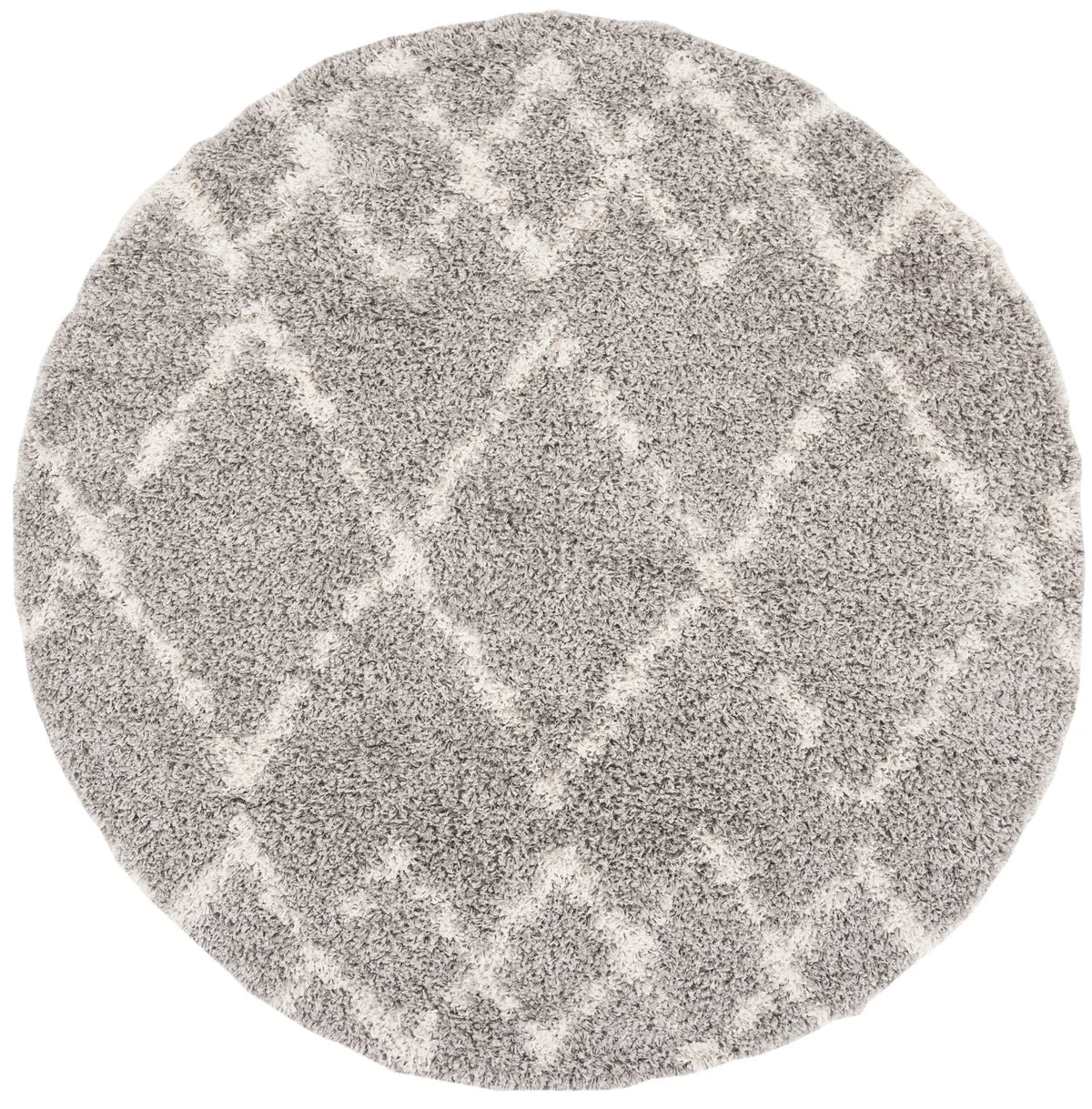 Safavieh Pro Lux Shag 400 6'-7" x 6'-7" Rug in Grey / Cream