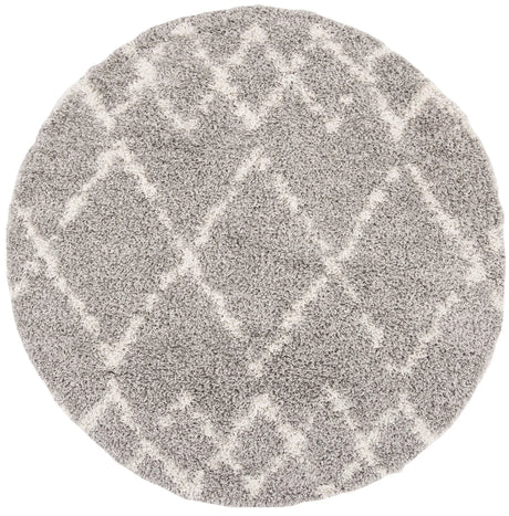Safavieh Pro Lux Shag 400 6'-7" x 6'-7" Rug in Grey / Cream