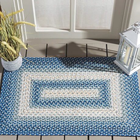 Safavieh Braided 2'-0" x 3'-0" Rug in Navy / Grey
