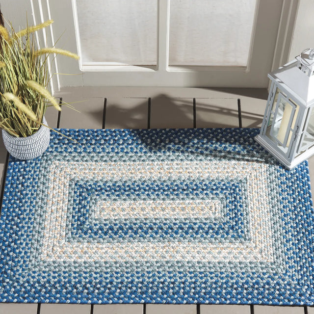 Safavieh Braided 2'-0" x 3'-0" Rug in Navy / Grey