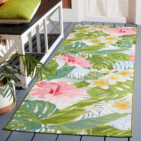 Safavieh Barbados 500 2'-8" x 10'-5" Rug in Green / Pink